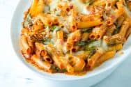 Easy Baked Ziti Recipe with Spinach