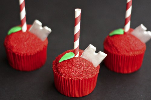 Candy Apple Razor Blade Cupcakes