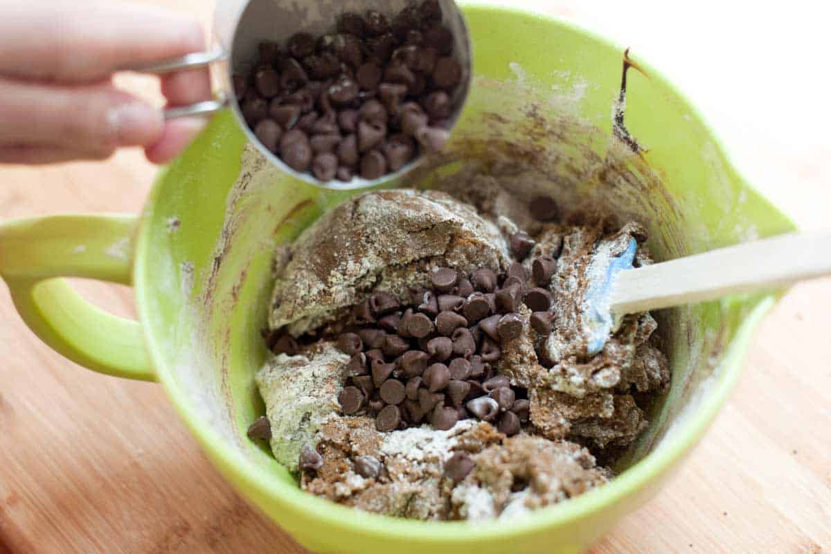 Soft Ginger Cookies Recipe with Chocolate Chips Adding the chocolate chips