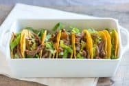 Slow Cooker Fire Roasted Tomato and Beef Tacos Recipe