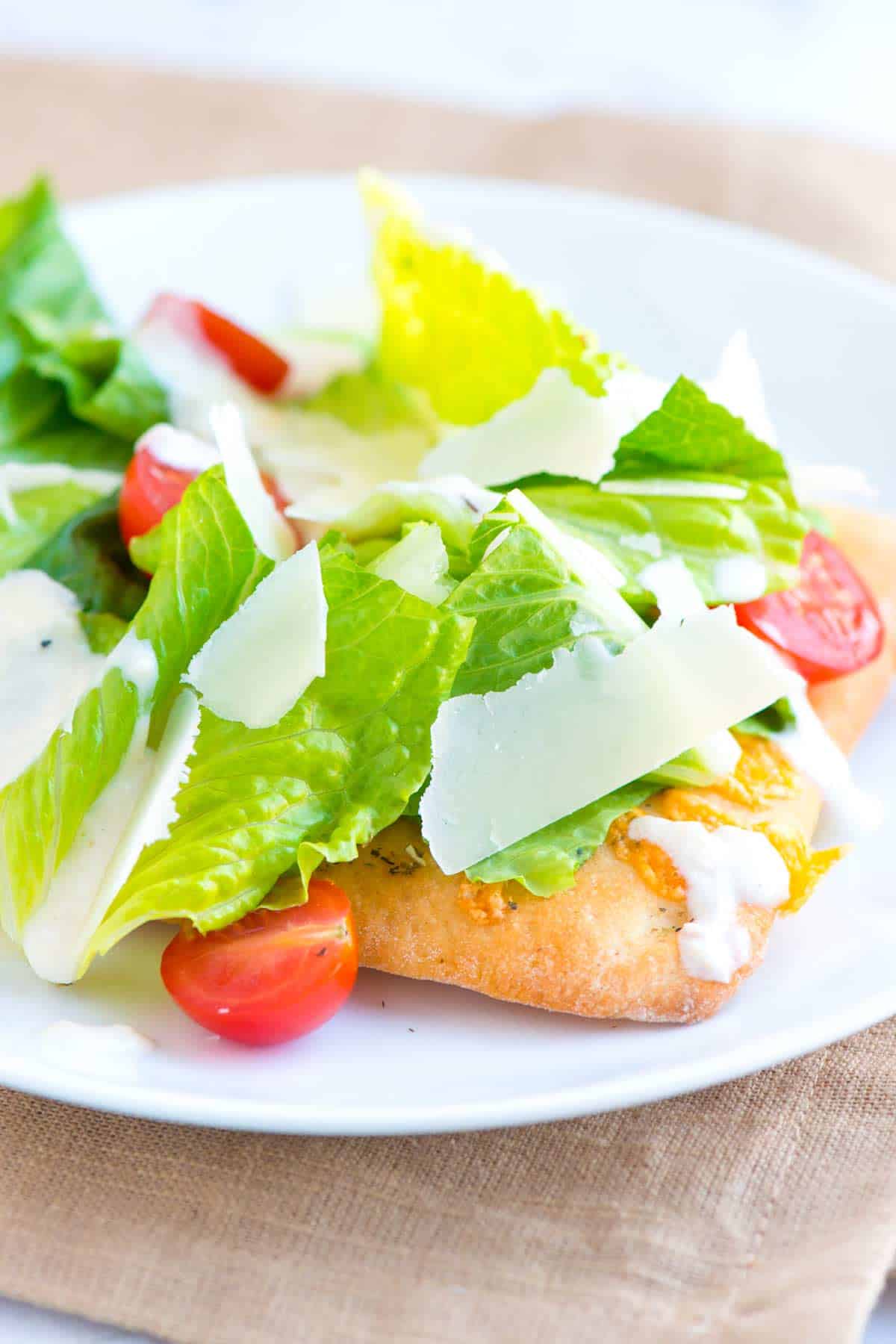 Simple Caesar Salad Pizza Recipe How to Make Pizza Topped with Caesar Salad