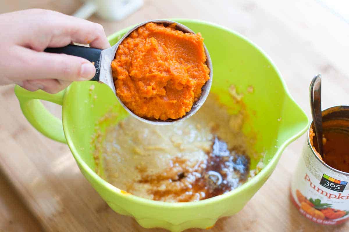 Making the pumpkin batter