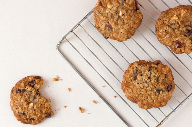 White Chocolate Cranberry Oatmeal Cookies