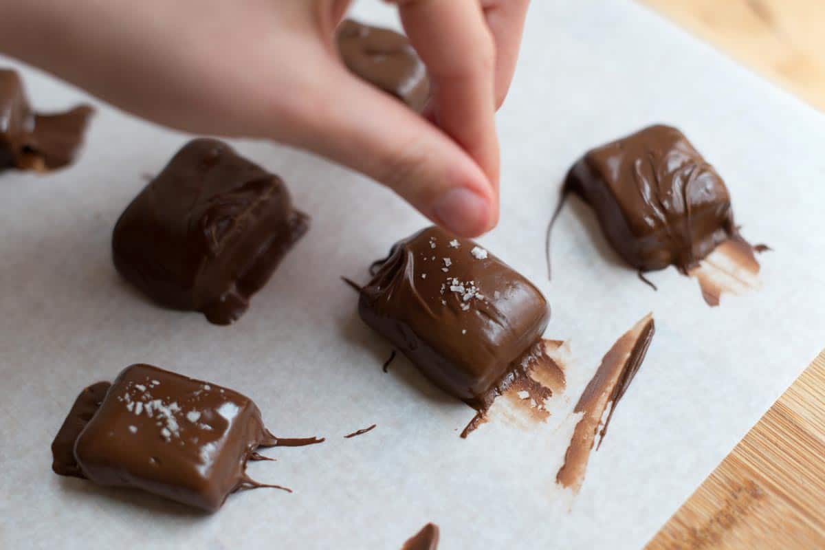 Adding a little Sea Salt to the Caramels