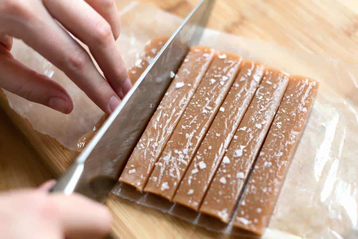 How to Make Salted Caramels Recipe Cutting the Caramels