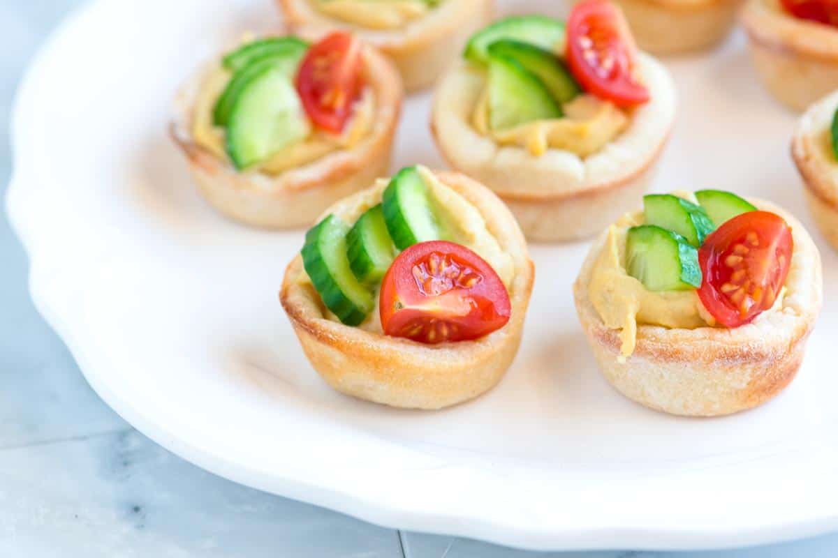 Easy Hummus Cups With Cucumber and Tomato