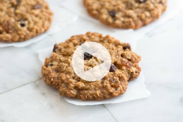 Soft and Chewy Oatmeal Raisin Cookie Recipe Video