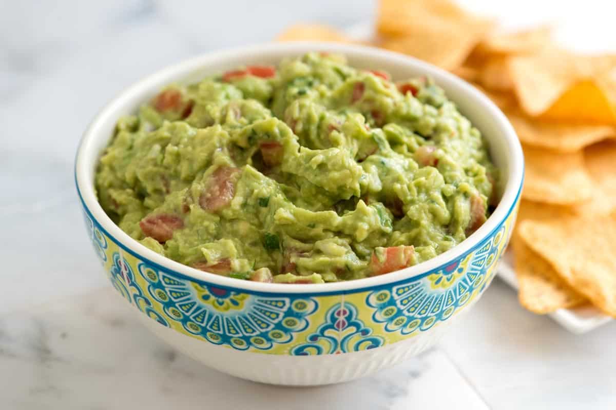 A bowl of Homemade Guacamole