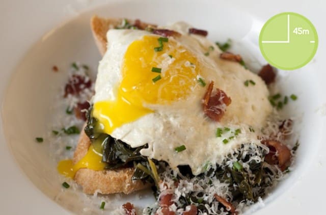 Kale with Egg and Toast Recipe