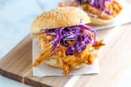 Tangy Barbecue Pulled Chicken Sandwiches