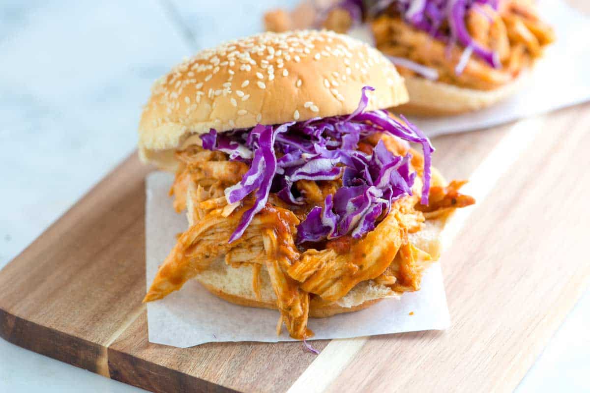 Tangy Barbecue Pulled Chicken Sandwiches