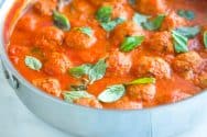 Easy Turkey Meatballs Recipe in Tomato Basil Sauce