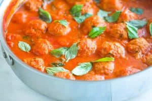 Easy Turkey Meatballs Recipe in Tomato Basil Sauce