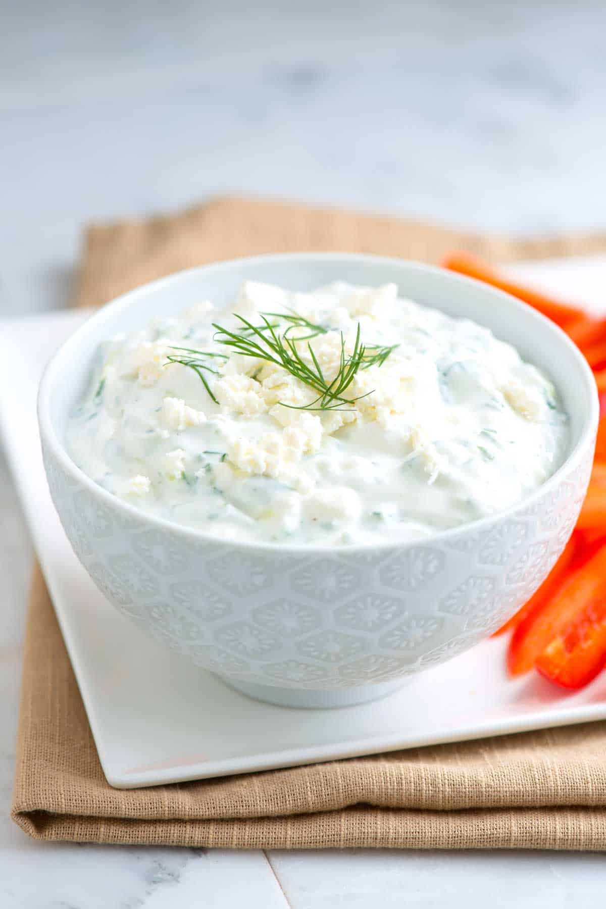 Creamy Tzatziki Sauce Recipe with Feta