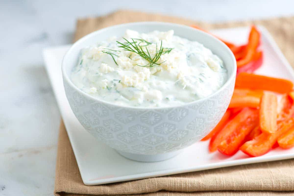 Creamy Tzatziki Sauce Recipe with Feta