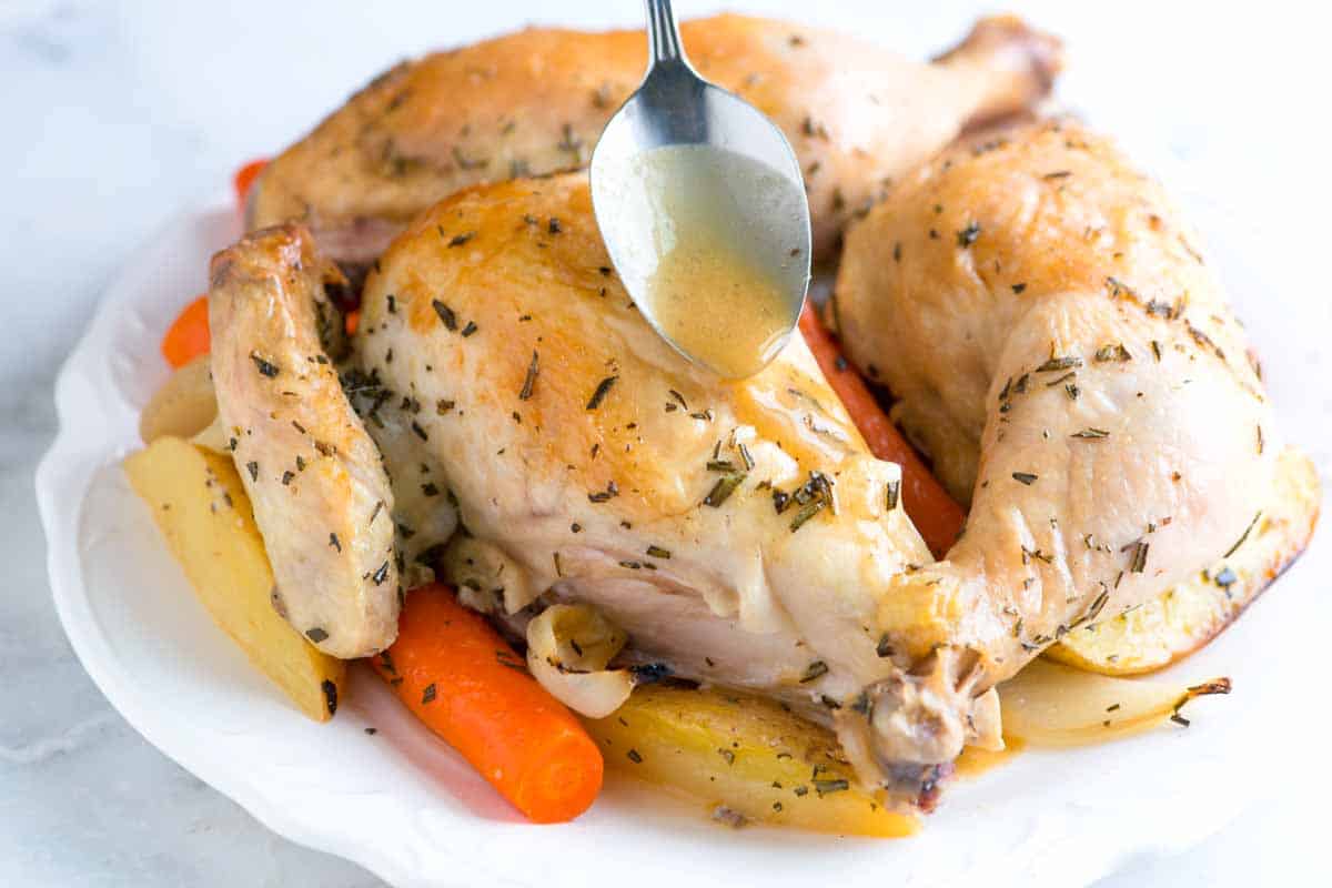 Rosemary Roasted Butterflied Chicken with Vegetables