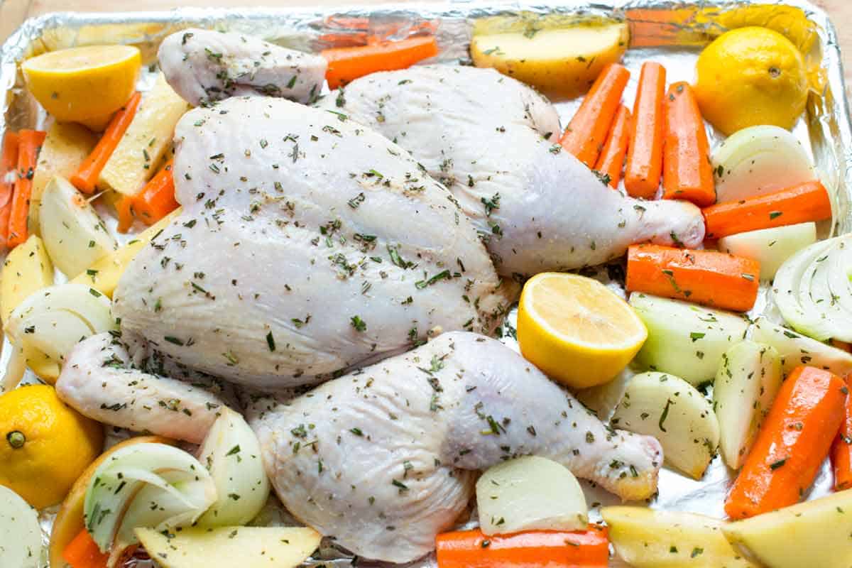 Rosemary Roasted Butterflied Chicken with Vegetables Rosemary Roasted Chicken with Vegetables