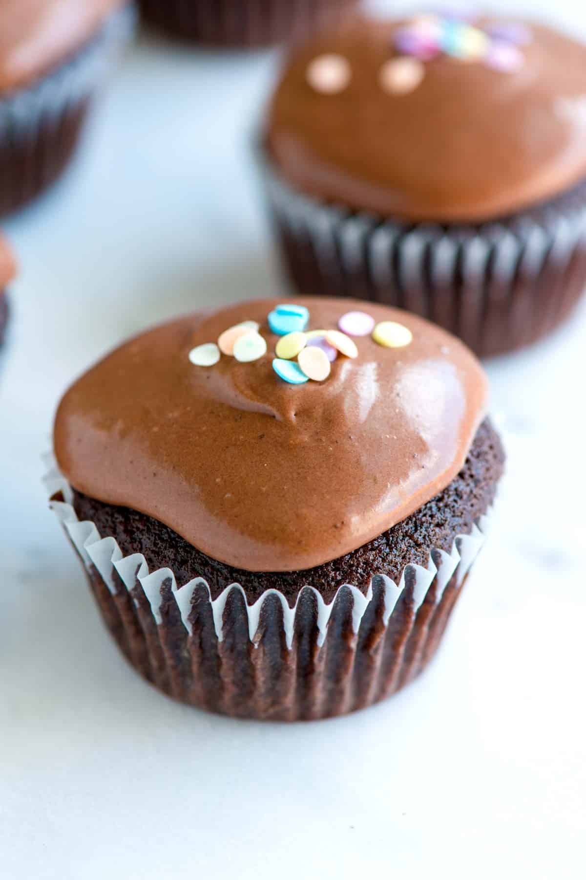 Easy Double Chocolate Sour Cream Cupcakes Recipe Double Chocolate Cupcakes from Scratch
