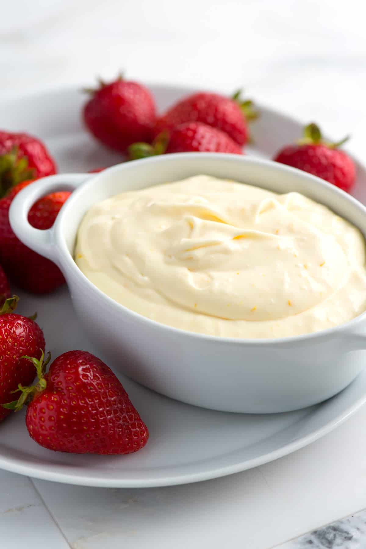 Orange Fruit Dip with Strawberries