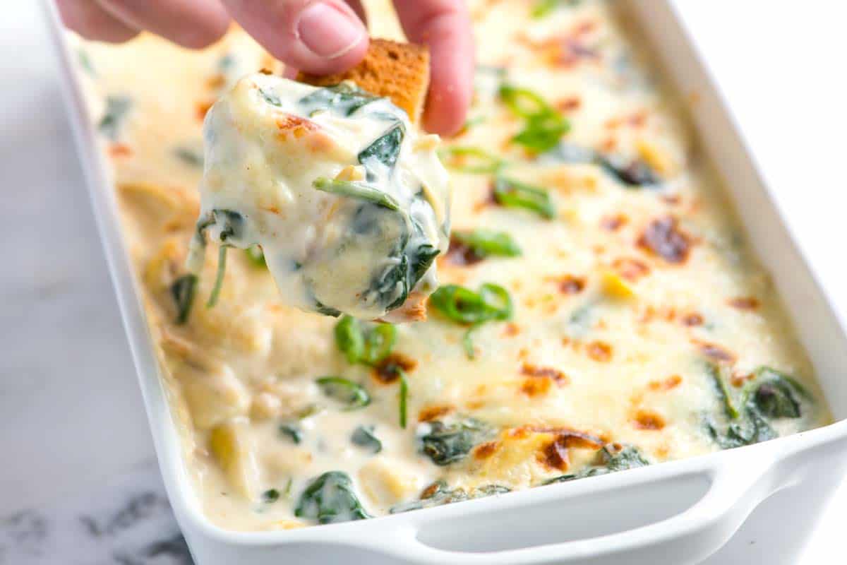 How to Make the Creamiest Spinach and Artichoke Dip Serving Spinach Artichoke Dip