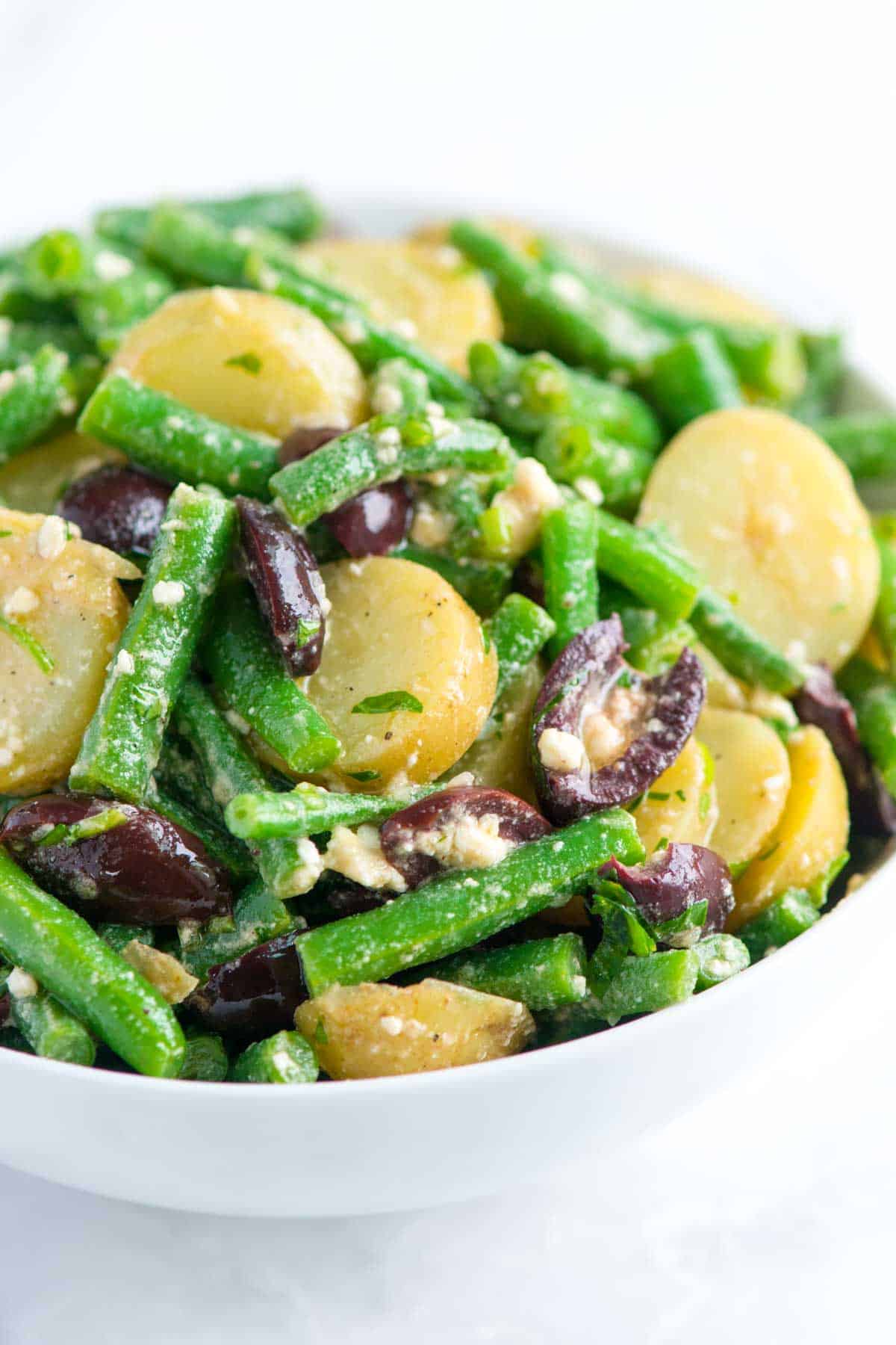 How to Make a Potato and Green Bean Salad with Feta Vinaigrette