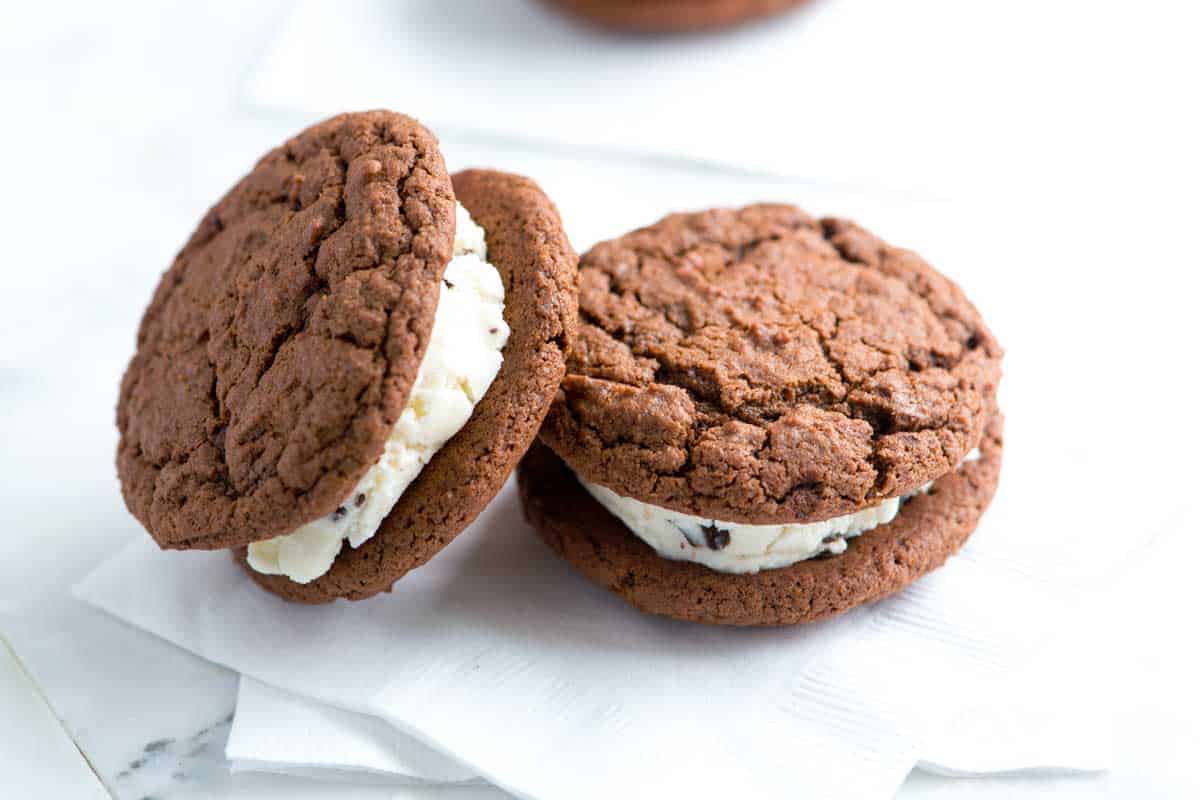 Homemade Chocolate Cookie Ice Cream Sandwiches