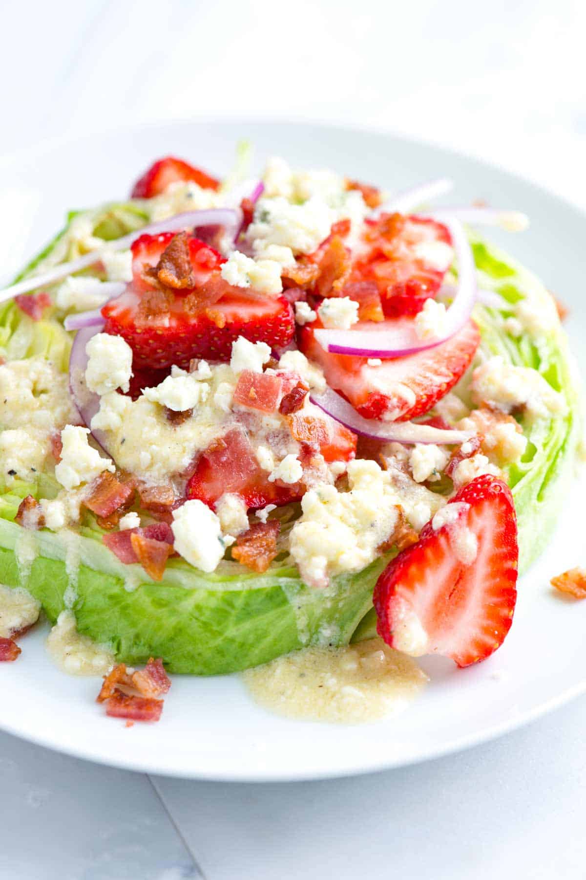 Strawberry Iceberg Salad with Blue Cheese Vinaigrette Best Strawberry Salad