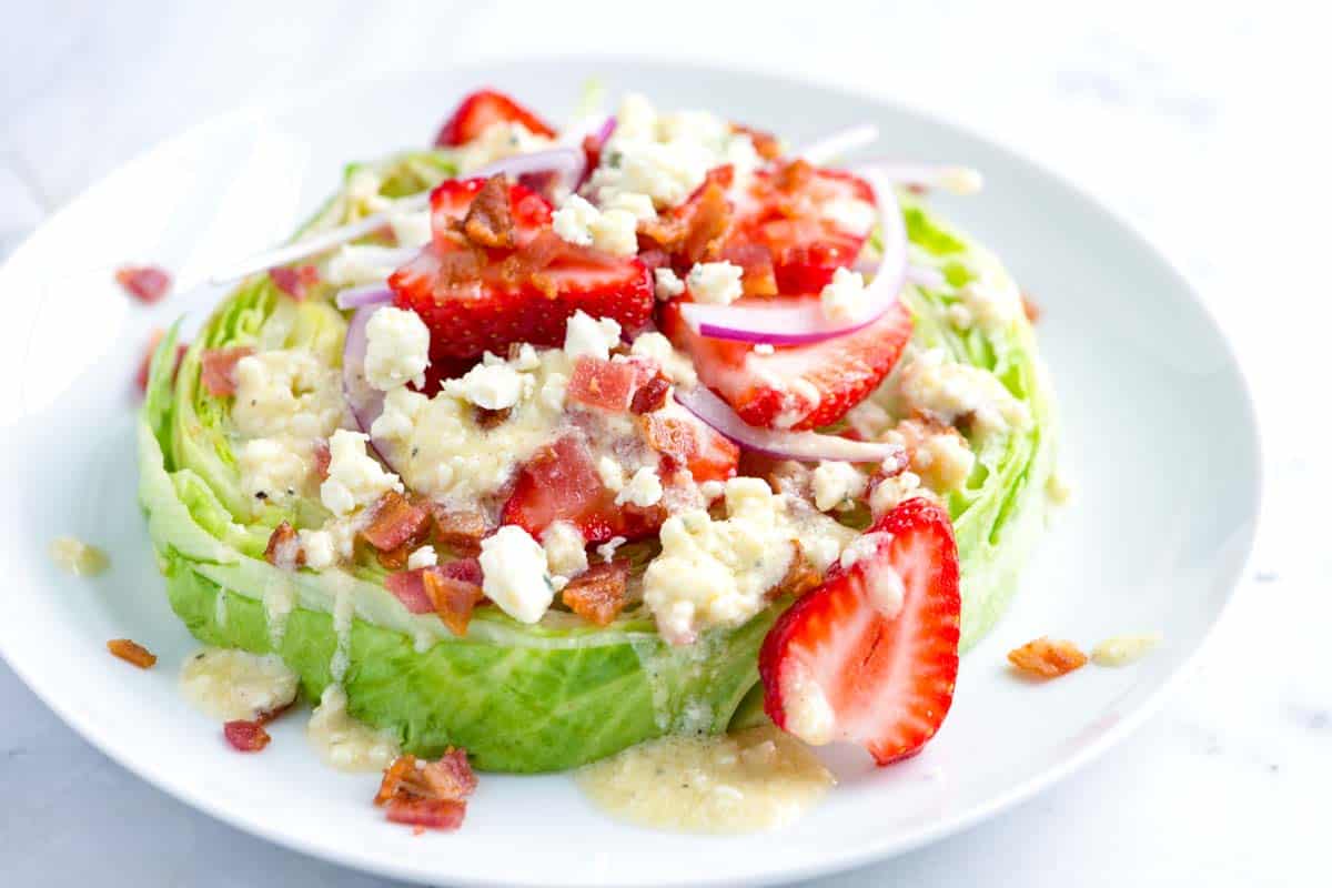 Strawberry Iceberg Salad with Blue Cheese Vinaigrette 