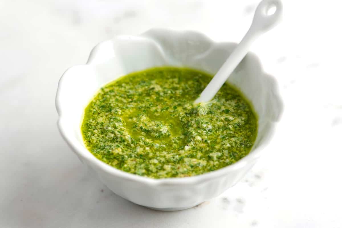 How to make the best pesto with basil, nuts, garlic, and olive oil. Homemade Basil Pesto