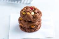 Easy Chocolate Cookies Recipe with Dried Fruit and Nuts
