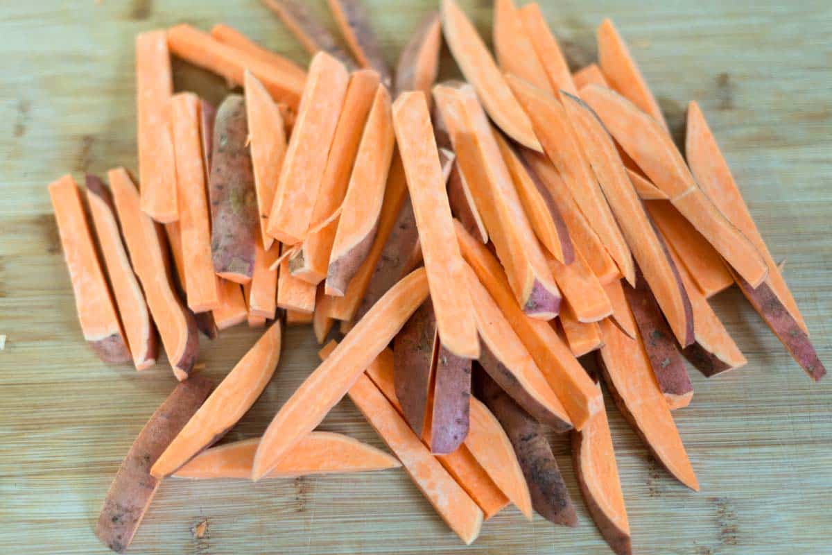 Thinly cut sweet potato fries