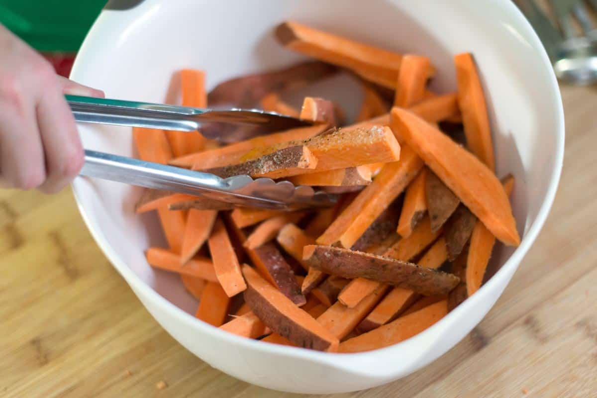 Seasoning sweet potato fries