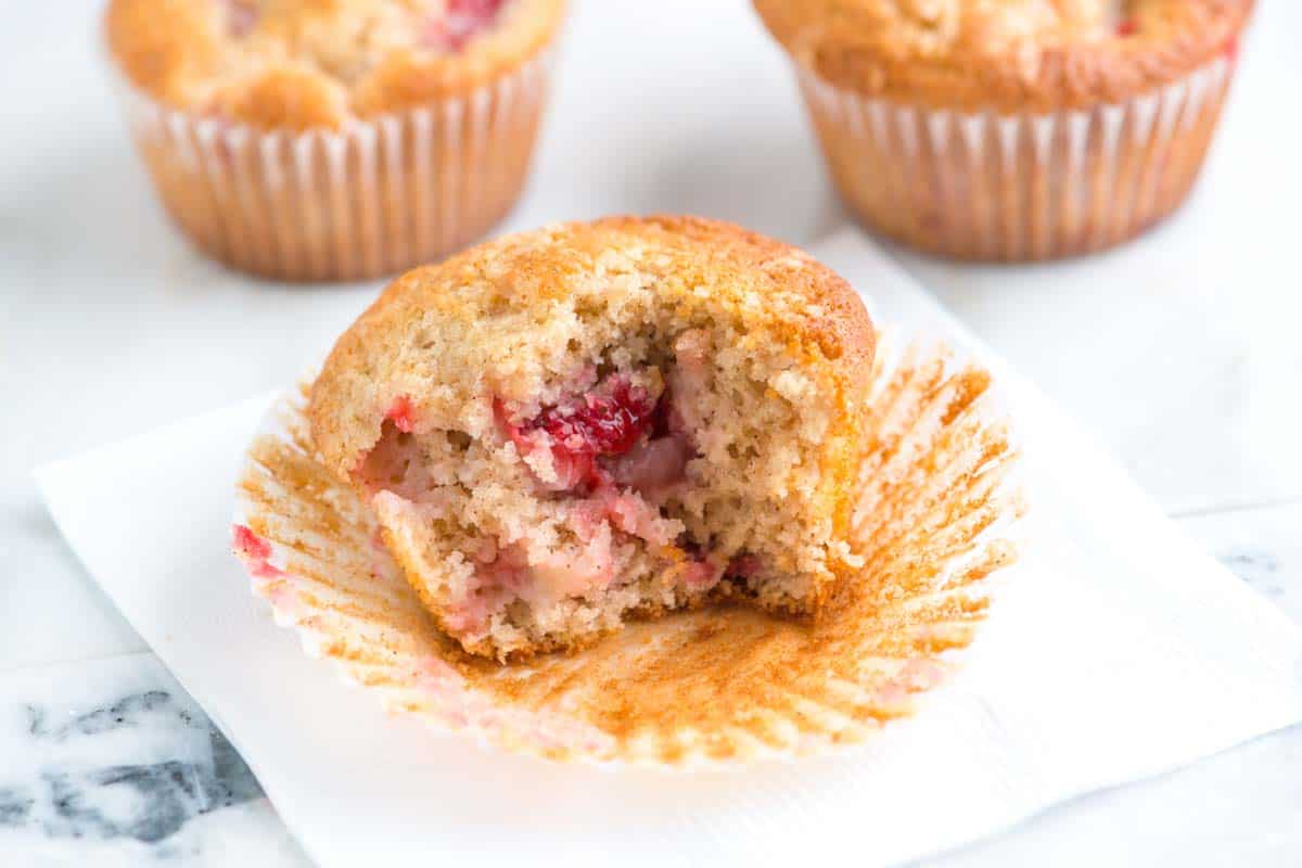 Baked strawberry muffins