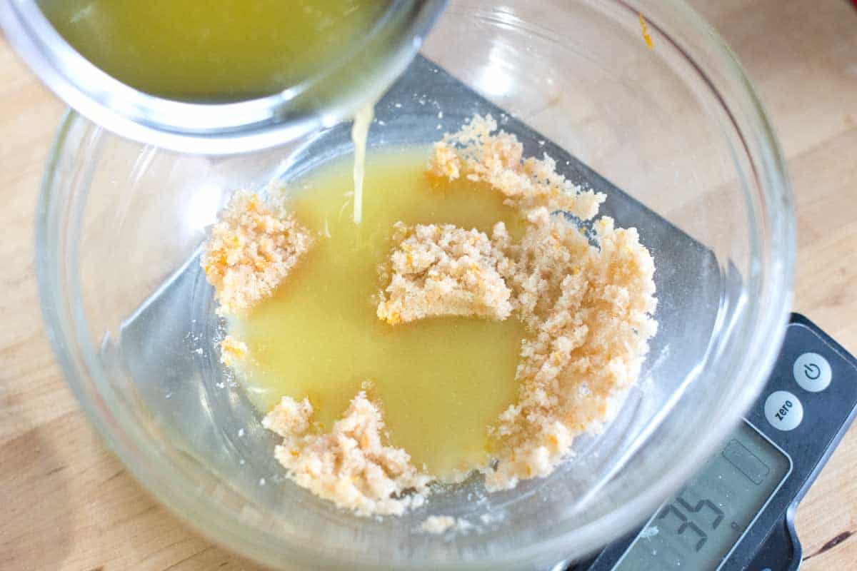 Buttery Shortbread Cookies Recipe How to Make Shortbread Cookies: Combining sugar, orange zest, vanilla extract and salt with warm melted butter.