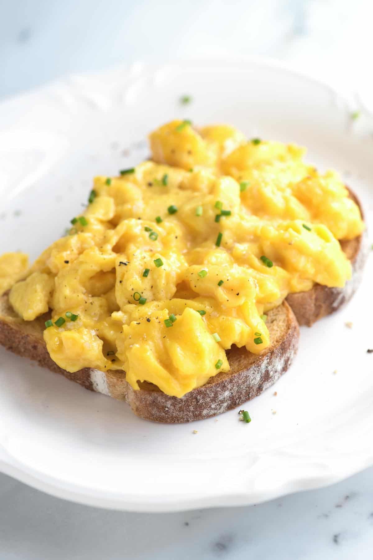 Soft and creamy scrambled eggs