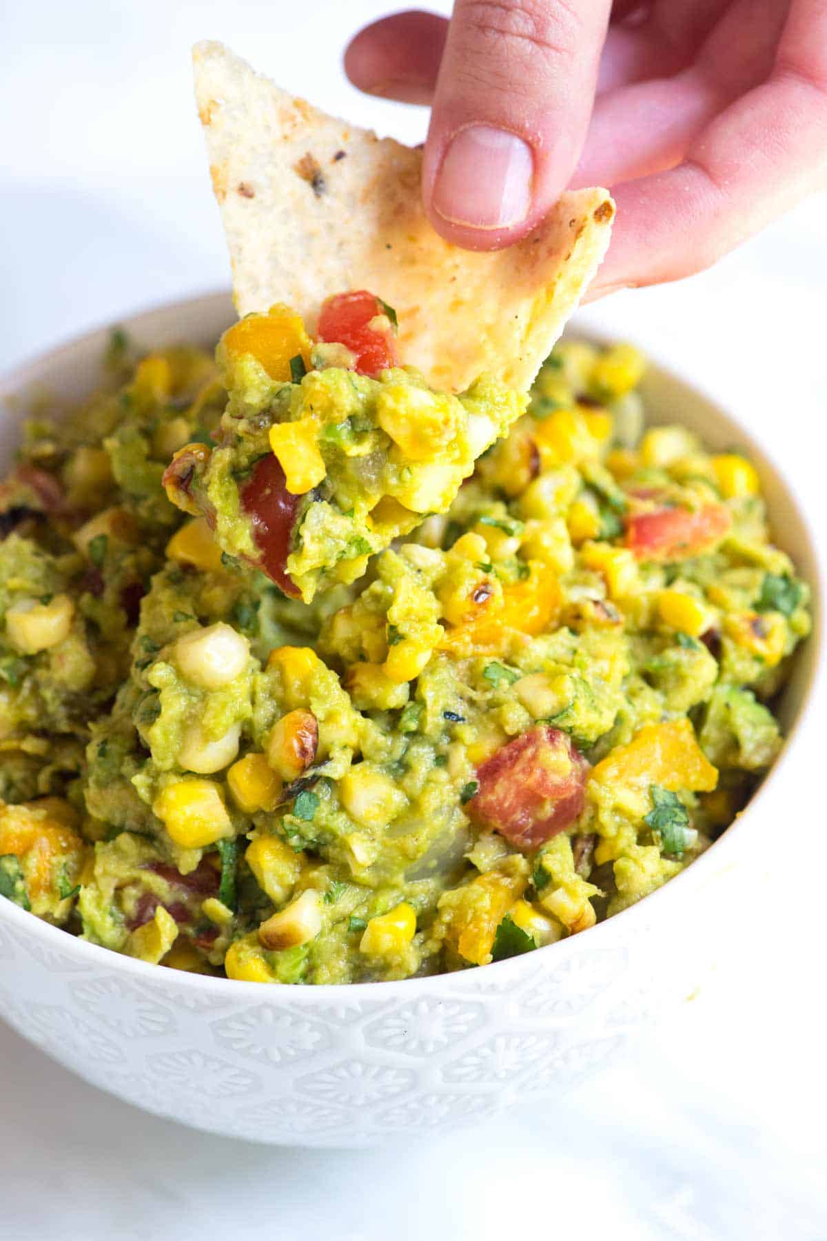 Easy Grilled Guacamole Recipe with Corn