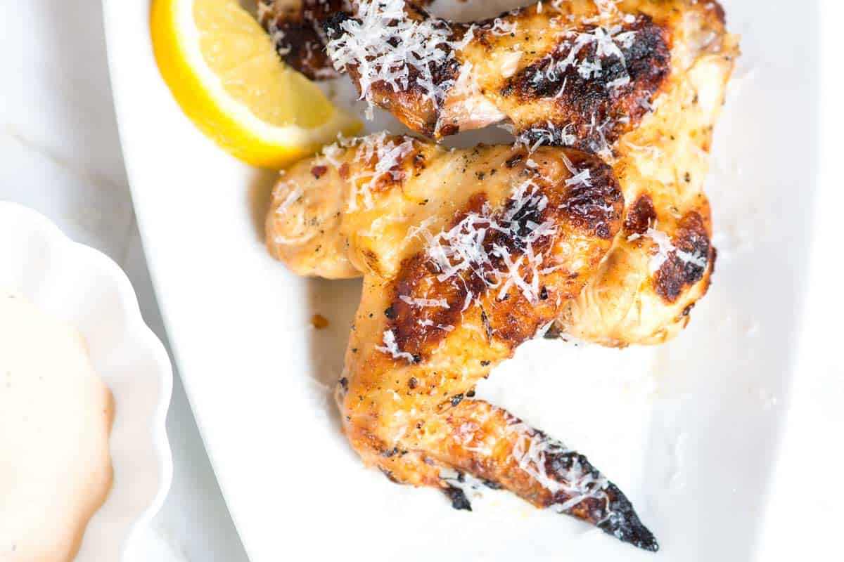 Lemon Garlic Grilled Chicken Wings