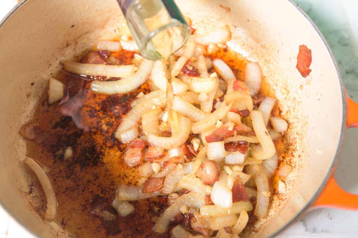 Bacon Bourbon Barbecue Sauce Recipe Adding the bourbon