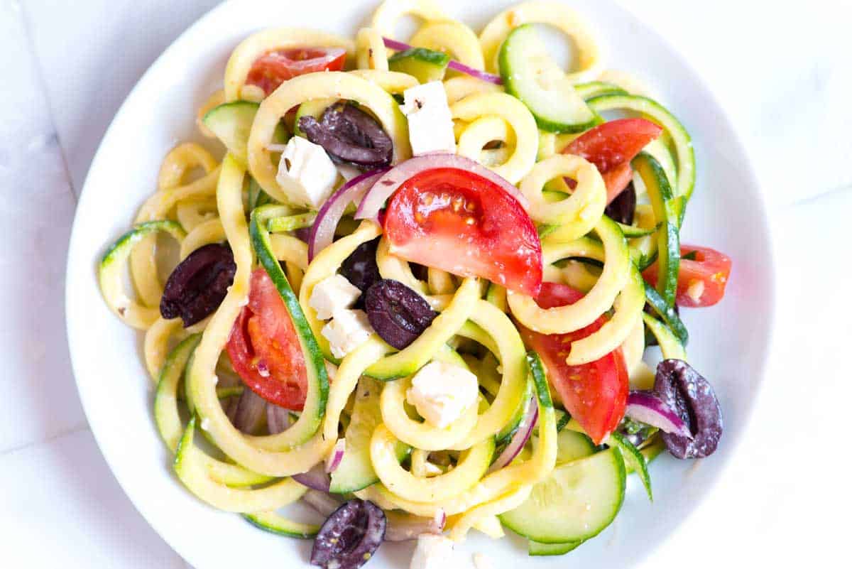 Mediterranean Zucchini Noodles Salad Recipe Mediterranean Zucchini Noodles Salad Recipe