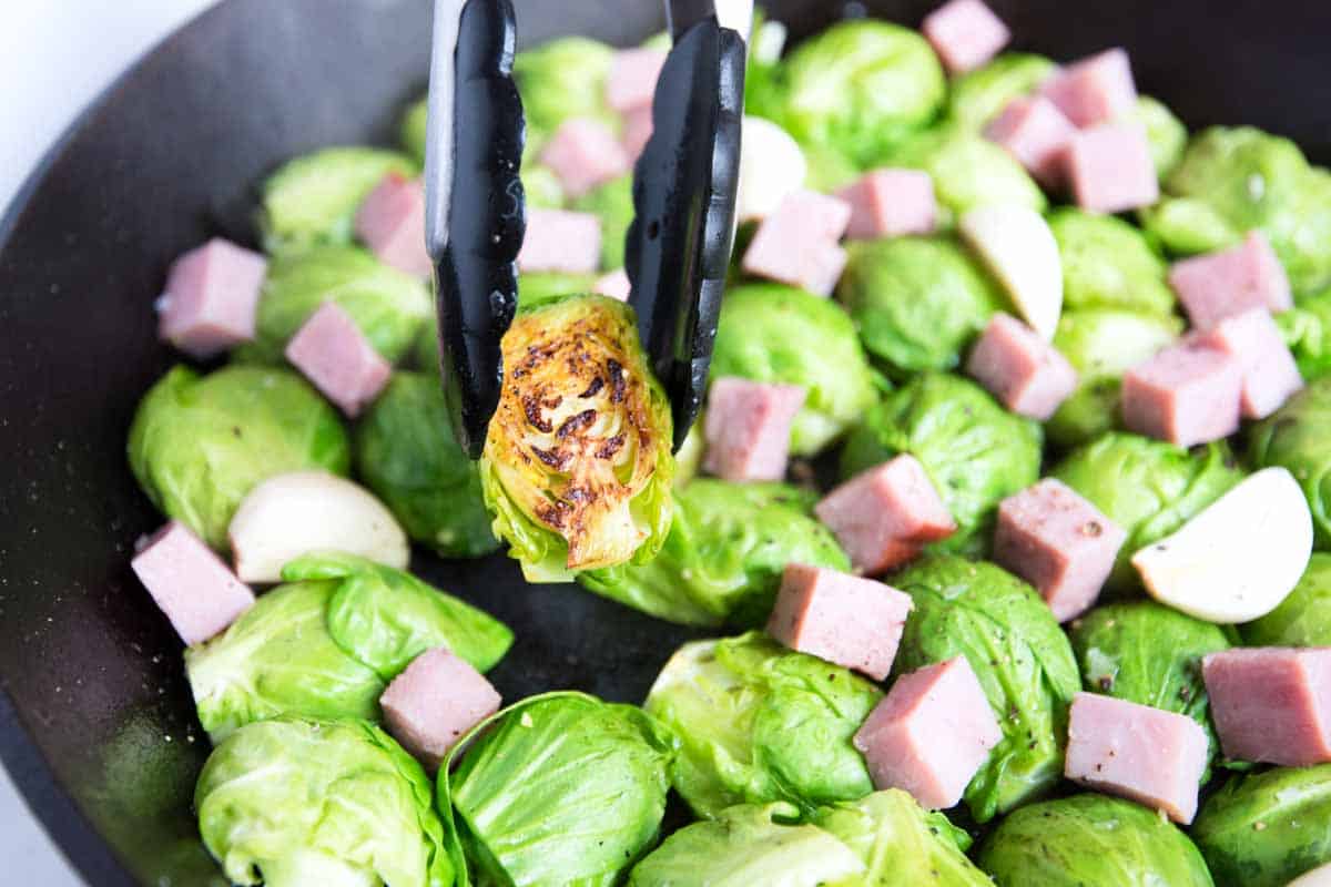 How Make Roasted Brussels Sprouts: Placing the Brussels sprouts cut-side-down ensures a lovely golden brown crust.