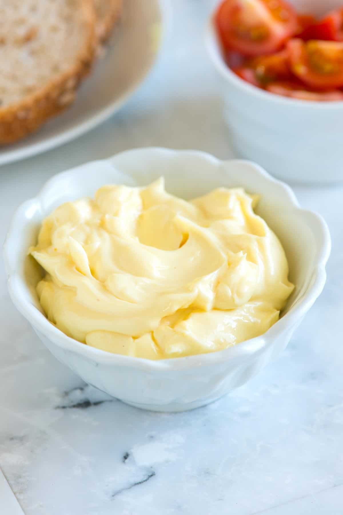 How to make mayonnaise in less than 10 minutes! Using whole eggs instead of just the yolk, makes this homemade mayonnaise recipe practically fail-proof and extra easy.