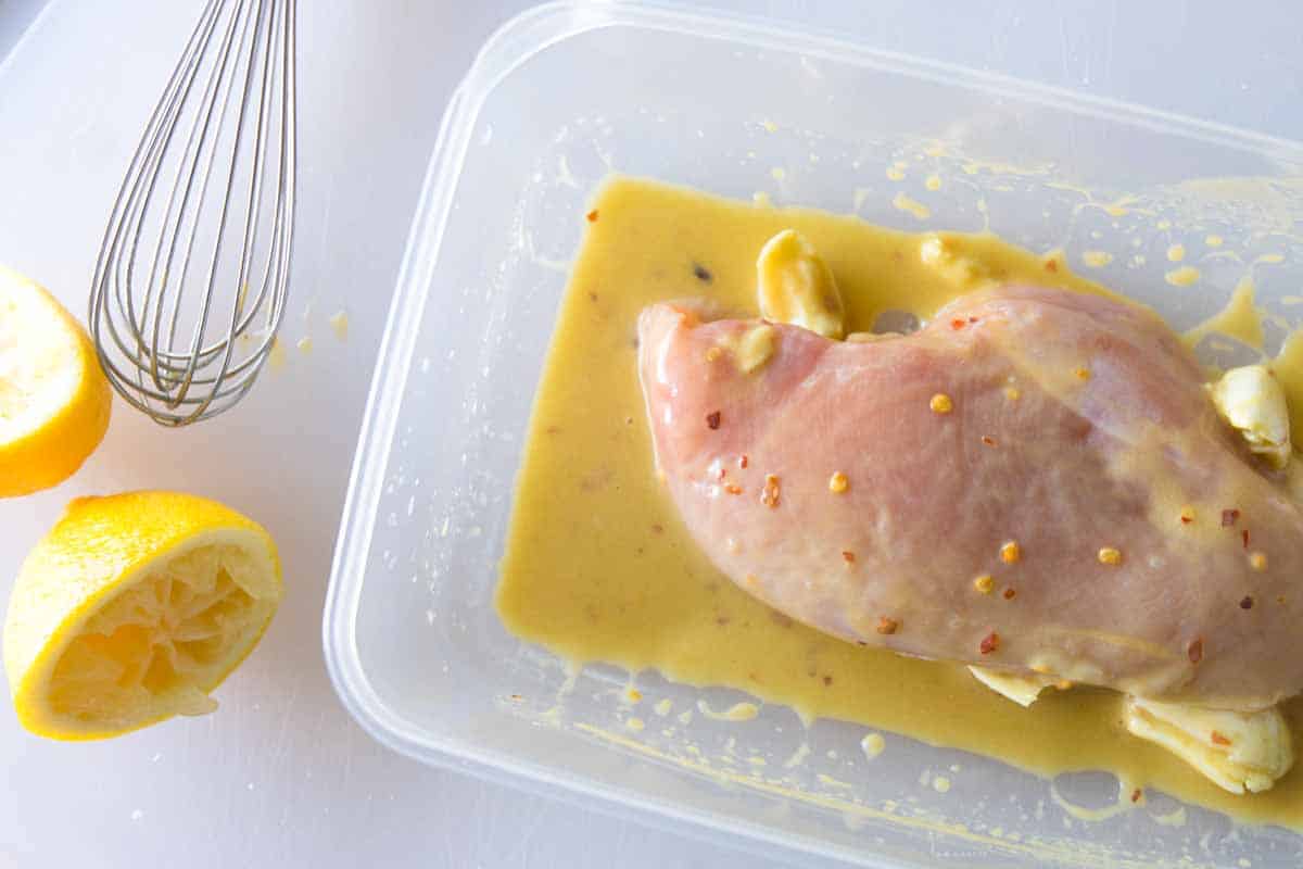 Marinating Honey Dijon Chicken 