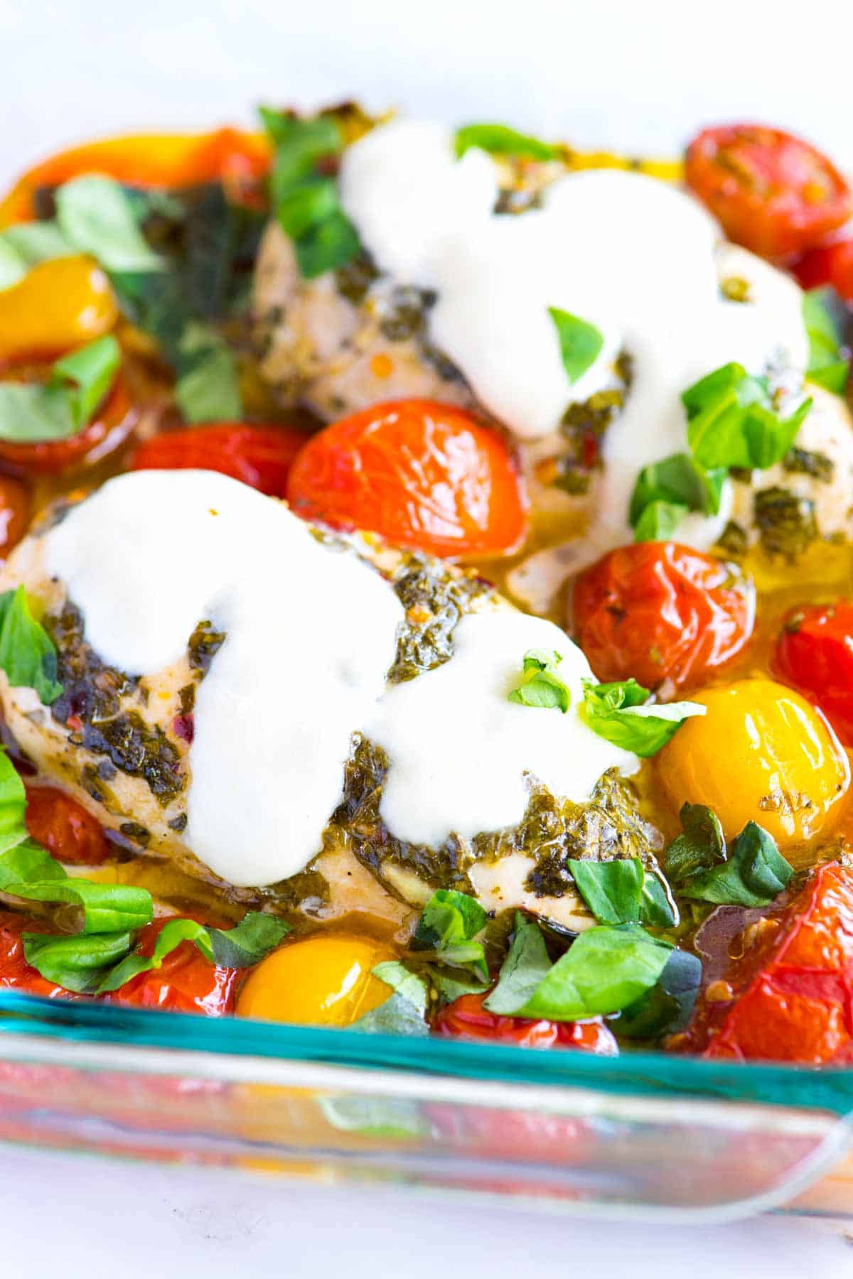 Garlic Basil Baked Chicken Breasts with Tomatoes