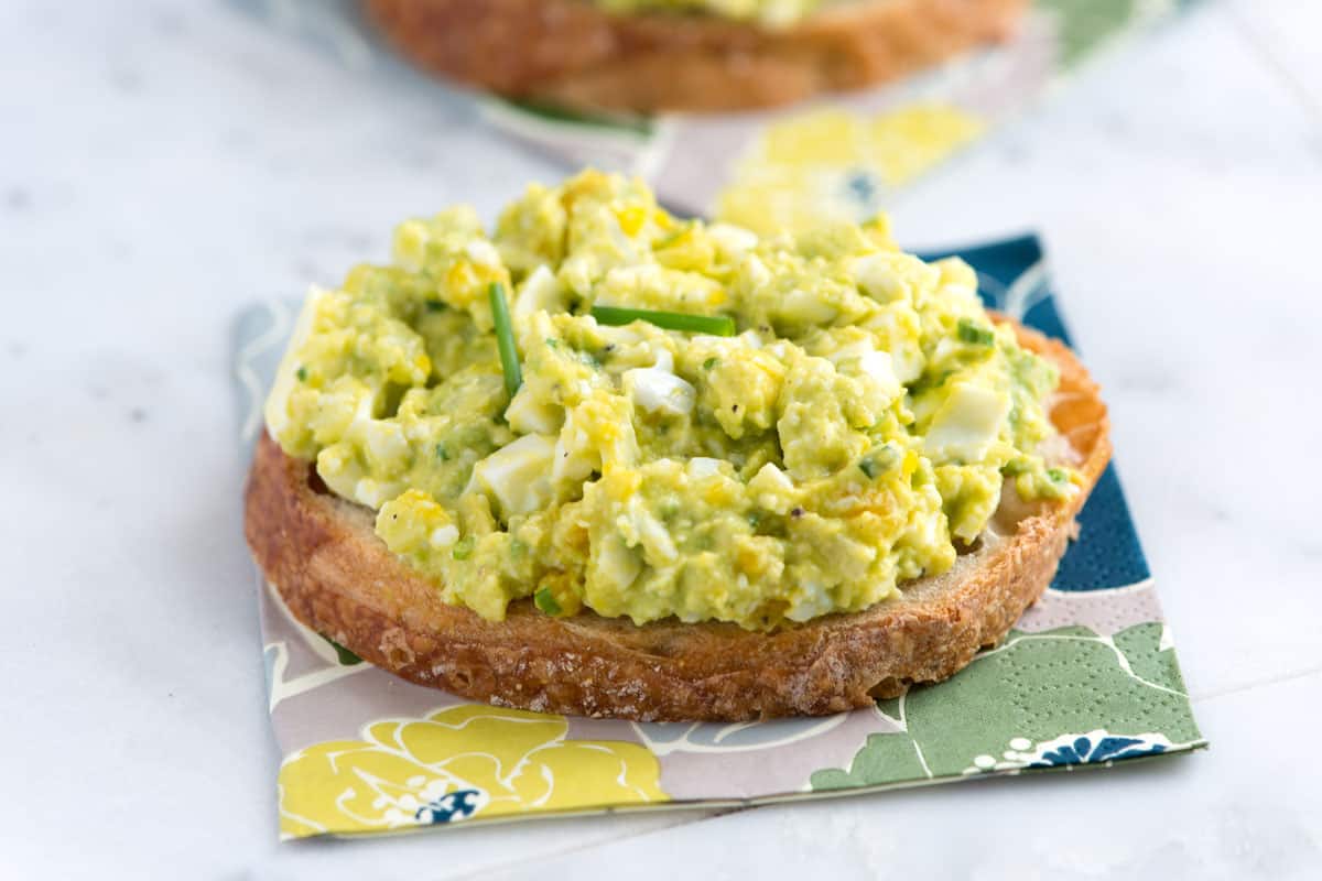 Healthy avocado and egg salad on toast