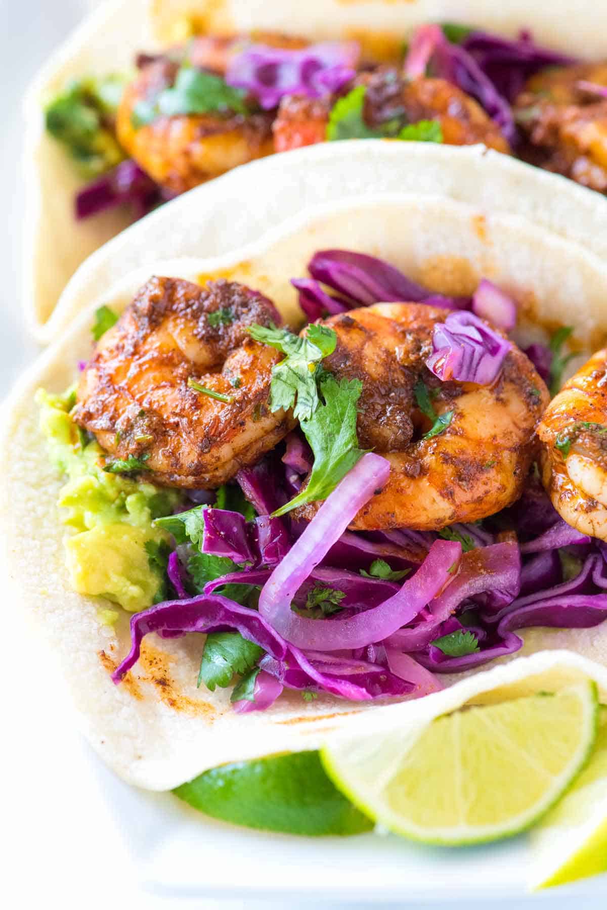 Chile Butter Shrimp Tacos