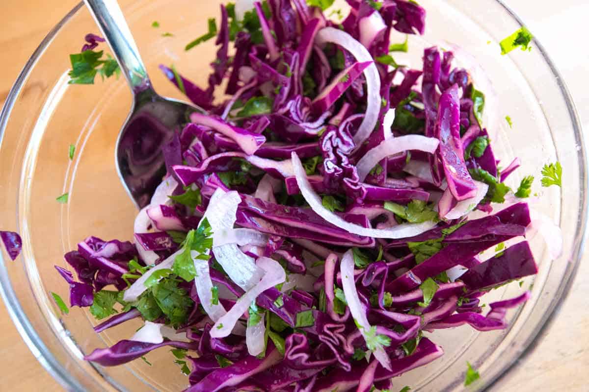 Homemade slaw for tacos