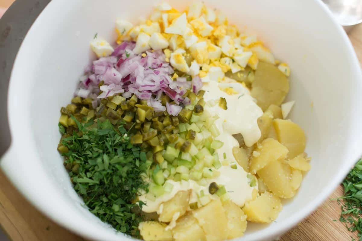 This might be the most american recipe on my site. Creamy Egg Potato Salad Recipe . Easy Creamy Potato Salad With Tips