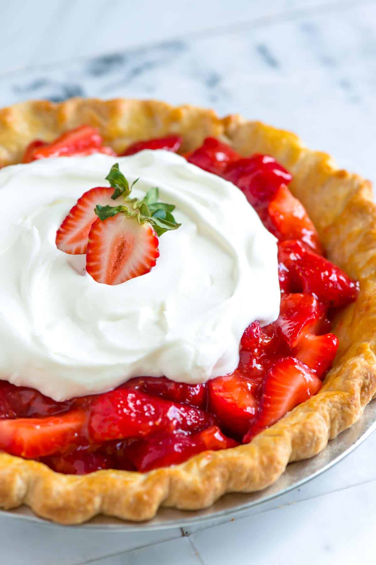 Fresh Strawberry Pie with Whipped Cream