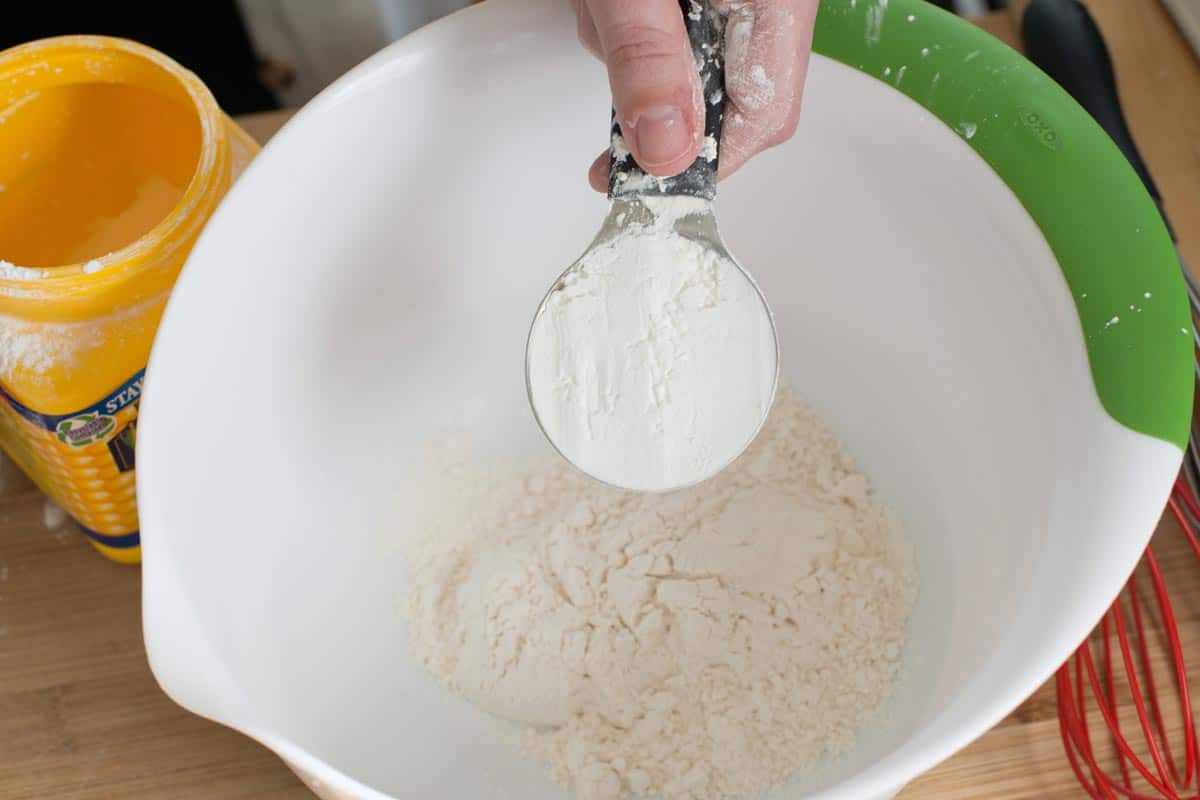 Adding cornstarch to the dry ingredients