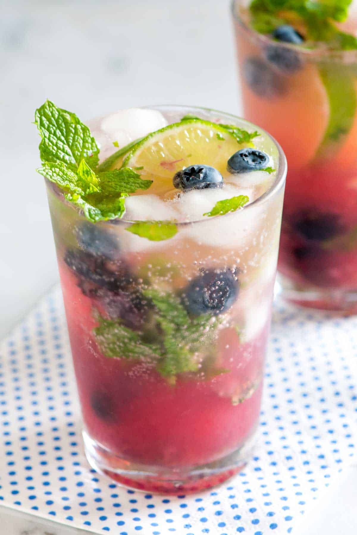 Fresh Blueberry Mojitos